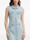 Dkny Button-front Denim Dress In Blue