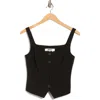 Dkny Button Front Vest In Black