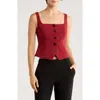 Dkny Button Front Vest In Red