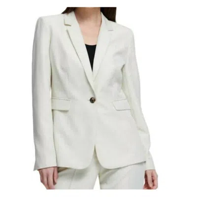 Dkny Button Seam Front Blazer In Cloud In White