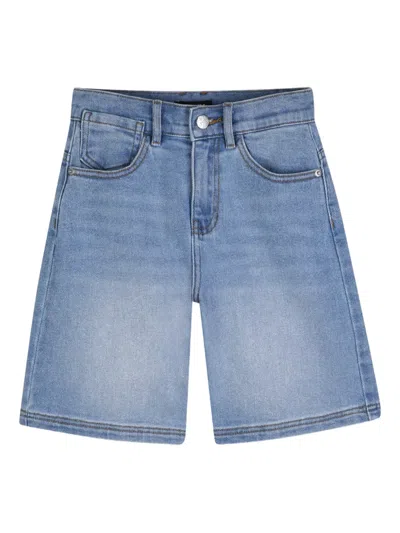 Dkny Kids' Buttoned Denim Shorts In Blue