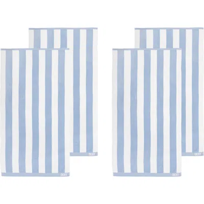 Dkny Cabana Stripe 4-piece Beach Towel Set In Celestial Blue
