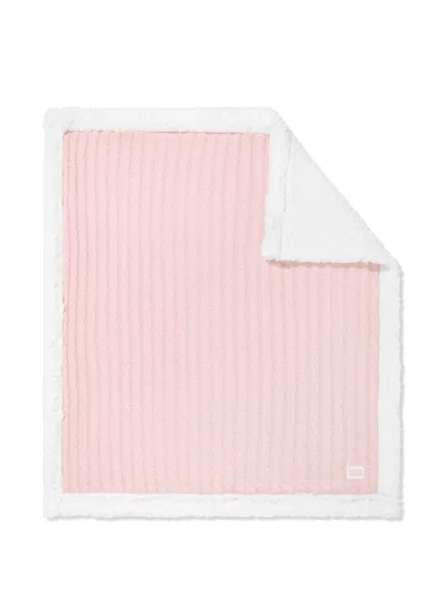 Dkny Cable-knit Blanket In Pink