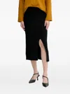 Dkny Cable Knit Split Skirt In Black