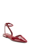 Dkny Cacia Ankle Strap Flat In Ruby Red