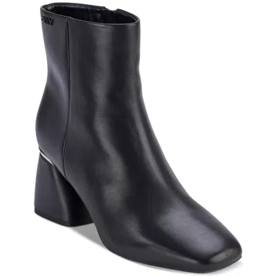 Dkny Caleena Womens Logo Man Made Ankle Boots In Black