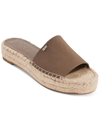 Dkny Camillo Womens Leather Slip-on Espadrilles In Beige