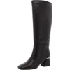 Dkny Cana Womens Snake Print Faux Leather Knee-high Boots In Black