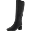 Dkny Cana Womens Snake Print Faux Leather Knee-high Boots In Black