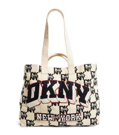 Dkny Canvas Heart Of Ny Tote Bag In Natural,bl