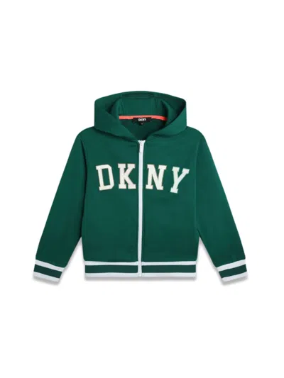 Dkny Teen Boys Green Cotton Zip-up Top