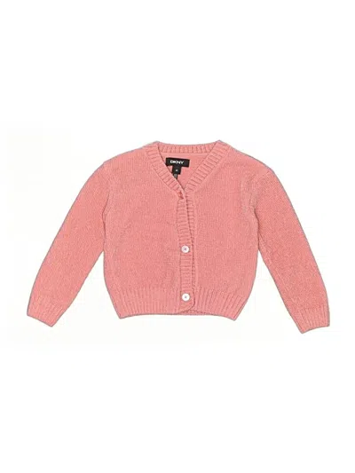 Pre-owned Dkny Kids' Cardigan Sweater In Pink