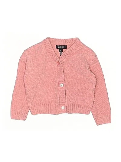 Pre-owned Dkny Kids' Cardigan Sweater In Pink