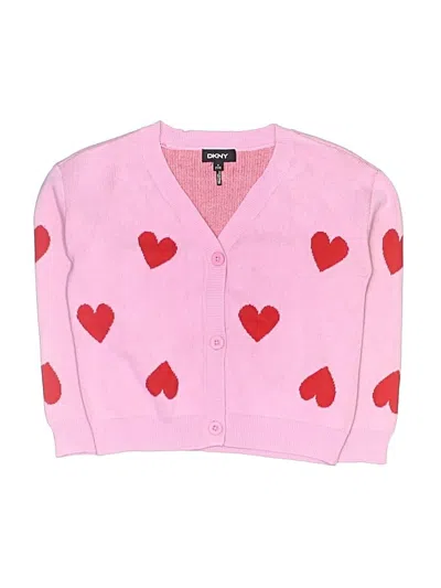 Pre-owned Dkny Kids' Cardigan Sweater In Pink