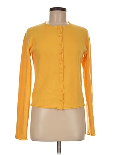 Pre-owned Dkny Cardigan Sweater In Yellow