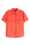 Dkny Cargo Button-up Shirt In Flame