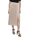 Dkny Cargo Pocket Sateen Skirt In Chino Khak