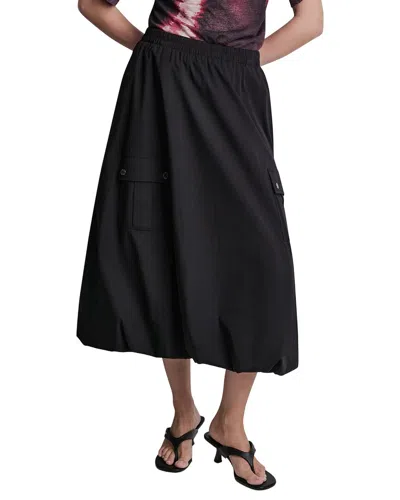 Dkny Cargo Pocket Poplin Skirt In Black