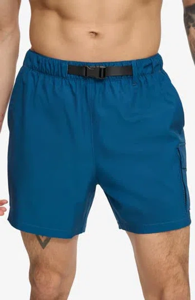 Dkny Cargo Volley Stretch Swim Trunks In Poseidon