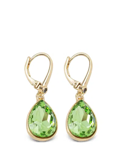 Dkny Carlie Pear-cut Crystal-embellished Earrings In Green