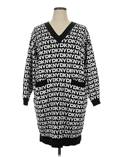 Pre-owned Dkny Casual Dress In Black