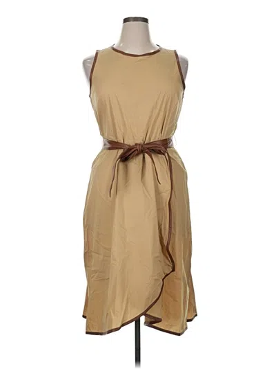 Pre-owned Dkny Casual Dress In Brown
