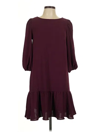 Pre-owned Dkny Casual Dress In Burgundy