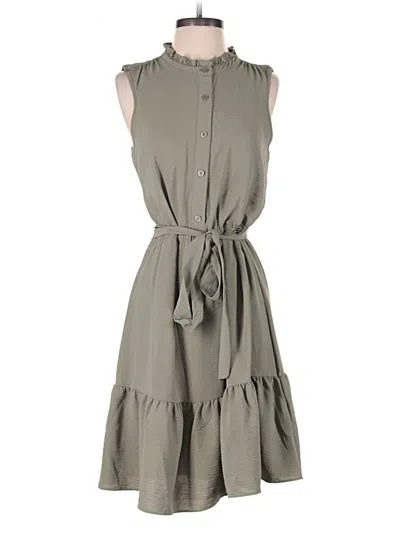 Pre-owned Dkny Casual Dress In Gray