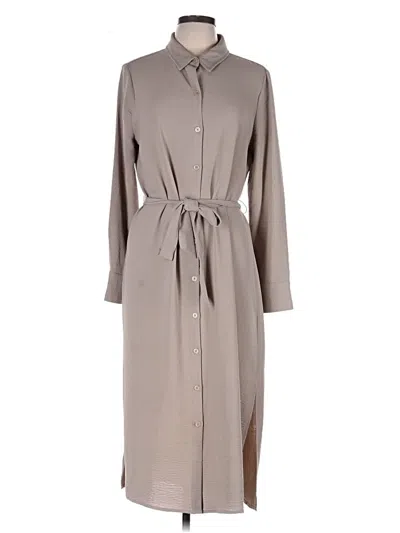Pre-owned Dkny Casual Dress In Gray