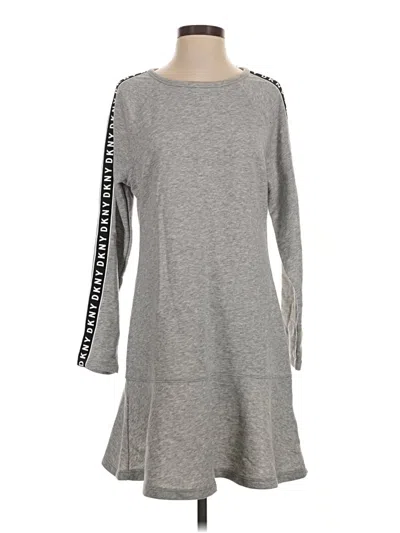 Pre-owned Dkny Casual Dress In Gray