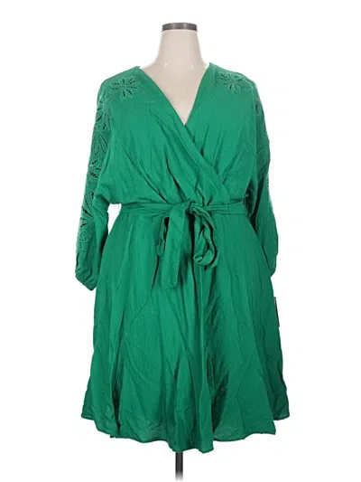 Pre-owned Dkny Casual Dress In Green