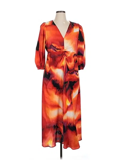 Pre-owned Dkny Casual Dress In Orange