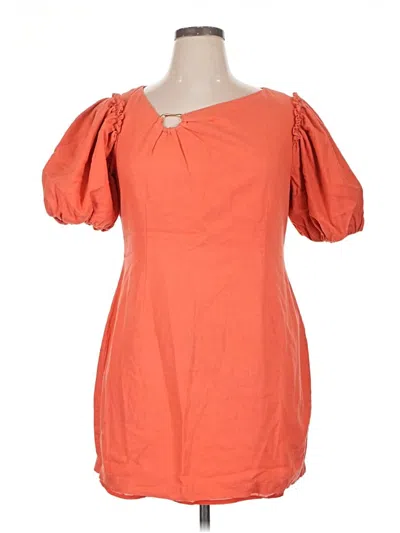 Pre-owned Dkny Casual Dress In Orange