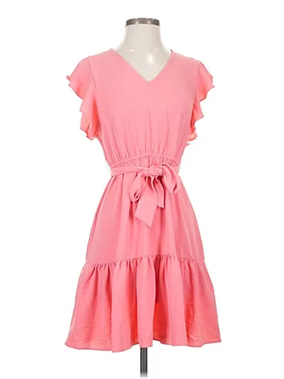 Pre-owned Dkny Casual Dress In Pink