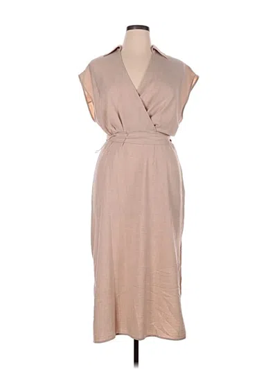 Pre-owned Dkny Casual Dress In Tan