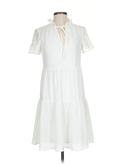 Pre-owned Dkny Casual Dress In White