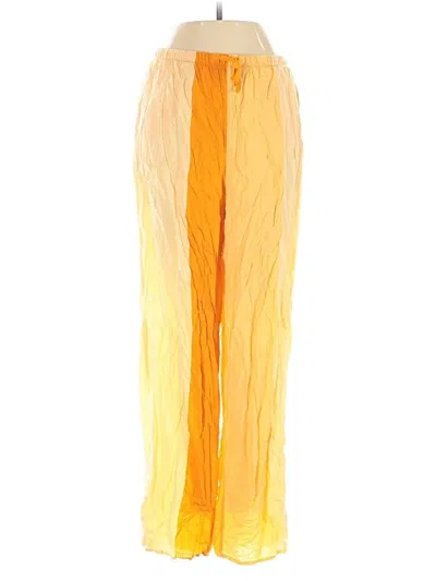 Pre-owned Dkny Casual Pants In Yellow
