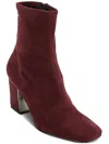Dkny Cavale Womens Faux Suede Block Heel Ankle Boots In Blue