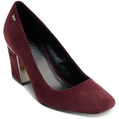 Dkny Celsa Womens Metallic Suede Pumps In Blue
