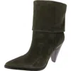 Dkny Cerise Womens Block Heel Faux Suede Ankle Boots In Multi
