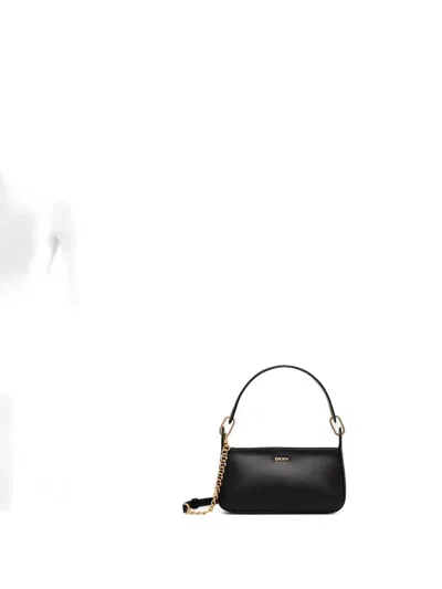 Dkny Chain-strap Leather Crossbody Bag In Black