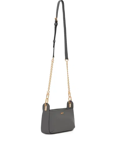 Dkny Chain-strap Leather Crossbody Bag In Gray