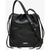 Dkny Channing Small Drawstring In Black/silver