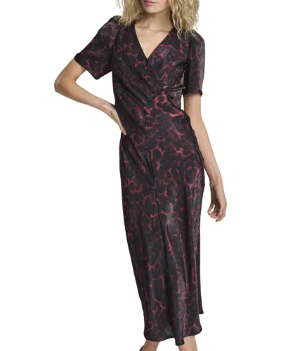 Dkny Cheetah Midi Dress In Black