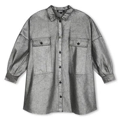 Dkny Kids' Chemisier A Maniche Lunghe In Gray