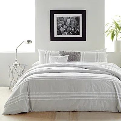Dkny Chenille Stripe Comforter Set, Full/queen In White