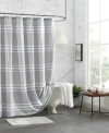 Dkny Chenille Stripe Shower Curtain In Gray