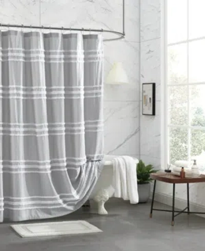 DKNY CHENILLE STRIPE SHOWER CURTAIN, 72" X 72"