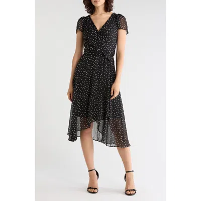 Dkny Chiffon High-low Dress In Black
