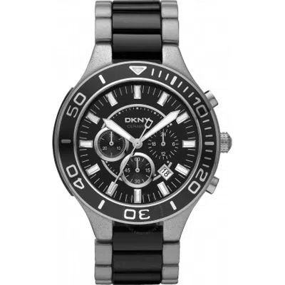 Dkny Chrongraph Black Dial Stainless Steel And Ceramic Men's Watch Ny1489